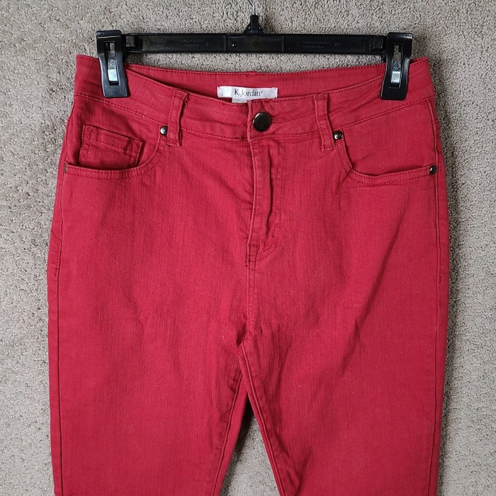 K Jordan Jeans‎ Womens Size 8 Red Skinny Fit Cotton Blend Casual Denim Pants